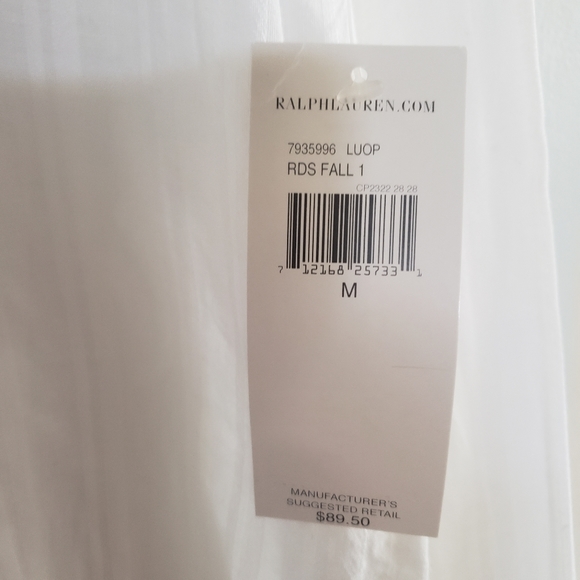 Ralph Lauren White Tie Up Blouse NWT - Picture 3 of 3
